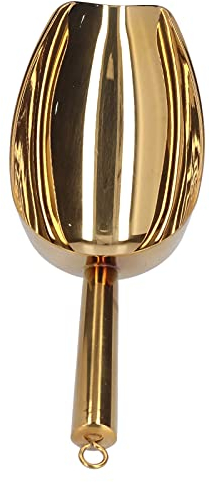 Paletta per il ghiaccio in acciaio inossidabile, paletta per caramelle per alimenti in oro Paletta per farina per bar da cucina(#2)