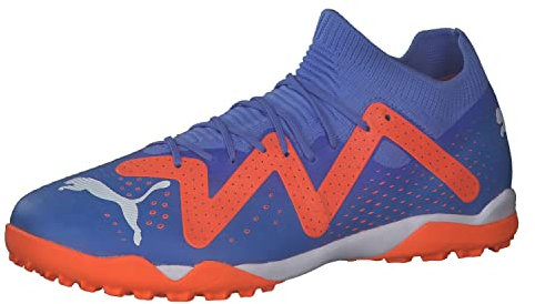 PUMA Unisex Adults' Sport Shoes FUTURE MATCH TT Soccer Shoes, BLUE GLIMMER-PUMA WHITE-ULTRA ORANGE, 43