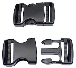 BAIWOAK Plastik Steckschnallen Double Side Release Schnallen Clips- Steckverschluss, Kunststoff Klickverschluss, Klippverschluss,Steckschnalle,Ersatzschnalle,Klippverschlüsse für Rucksack schwarz
