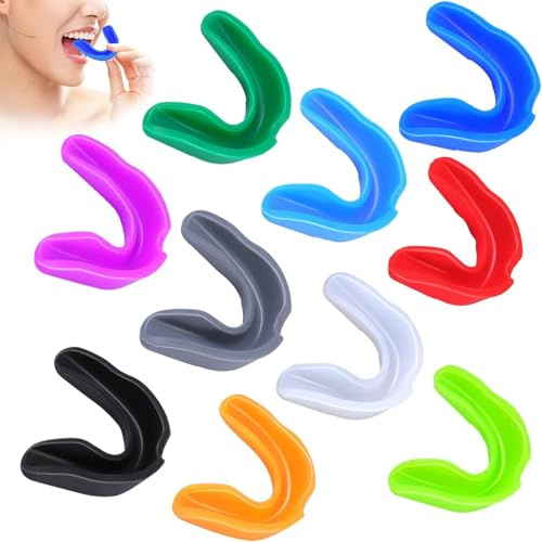 EOGRFW 10 protectores bucales deportivos, protección bucal atlética para niños, protector bucal suave para jóvenes, no requiere hervir, protector bucal deportivo para boxeo, fútbol, baloncesto,