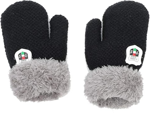HERUAI 1-3J Kinder Handschuhe Strick Fausthandschuh Winter Fäustlinge Kinderhandsche Warm Verdickte Handschuhe mit Schnur Outdoor Weich Winterhandschuhe Skihandschuhe Handwärmer für Jungen Mädchen