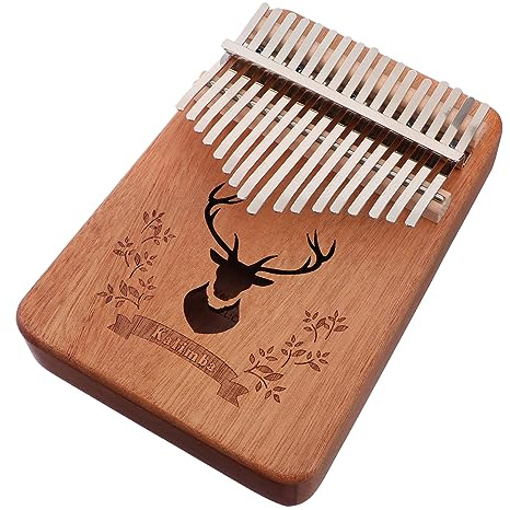 Holzfinger Klavier mit 17 Tasten für Anfänger und Kinder Braun | 2 Klanglöcher, Tragbar und Leicht zu Lernen, Geeignet für Musikunterricht und Klavierzimmer