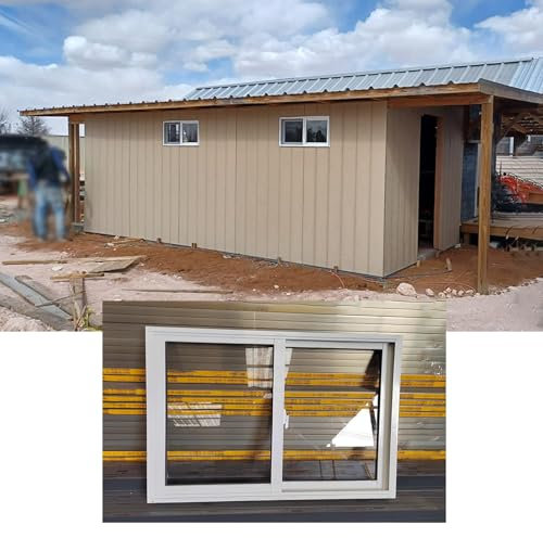 Vibeo Fenster 30-71 cm Hohe Schuppenfenster Weiß, Außen- Und Innensturmfenster Für Dachboden, Hühnerstall, Keller, Anpassbare Schiebefenster Mit Fliegengitter(36x20in/91x51cm)