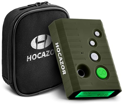 Hocazor Verbesserter Schuss-Timer für Schießwettbewerbe, 4 Modi für taktisches Training, mit lautem Summer, intelligente Sensoren für Shooter, globale Reichweite, Lange Batterieleistung (Grün mit