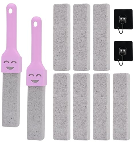 GTNCE 9 Stück Bimsstein Toilettenreiniger, Bimsstein Reinigungsstein mit 2 Griff, Putzstein Toilette, Cleaning Block WC – Natur Pumice Stone für Urinsteinentferner, Kalk und Fleckenbeseitigun