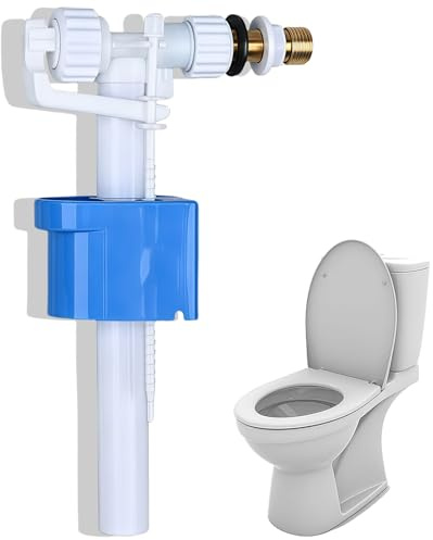 1 válvula de llenado para cisterna, válvula de llenado para cisterna de inodoro, piezas de repuesto G3/8 G1/2 pulgadas para cisterna de cerámica (azul y blanco)