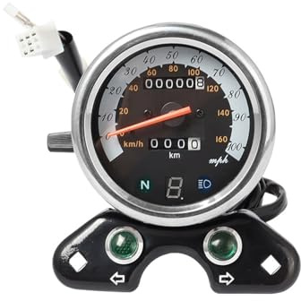 TILIEINE Tachymètre numérique Compteur kilométrique Universel pour Moto, tachymètre, Double Compteur de Vitesse, rétro, adapté pour Suzuki, Compatible avec Cafe Racer