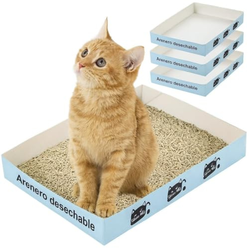 APISONI - 3 Uds Arenero Gato Desechable, Arena Aglomerante para Gato, Arena Gatos, Arenerno Gatos, Caixa de Areia