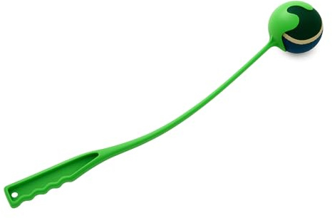 Luxy Line Dog Ball Launcher, Tennis Ball Thrower with Long Handle, Hands Free Pick Up for Pet Exercise, Chase Fetch Game, Ball Included, 50cm, Random Colour (Green)