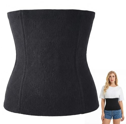 Ormromra Waist Trainer for Women, Seamless Postpartum Recovery Belt, Shapewear Tummy Control, Body Shaper, Waist Cincher Slimming Girdles Underwear Black