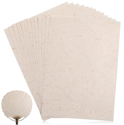 50 Blatt A4 Natürliches Maulbeerpapier Naturfaser Textur Reispapier-Decoupage-Blätter für Decoupage, Zeichnen, Schreiben, Kartenherstellung und DIY-Bastelarbeiten (30 x 21cm)
