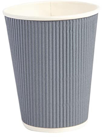 Fiesta GP431 Tazze da caffè da asporto, Ripple Wall, 350 ml, carbone (confezione da 25)