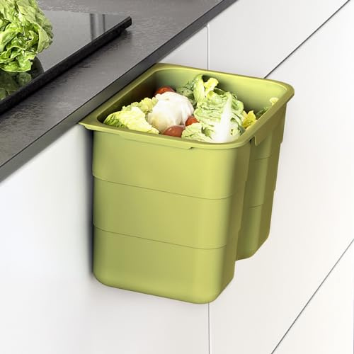 SOTECH Biobin Multifunktionsbehälter 4,2L grün mit Deckel 170 x 227 x 172mm | zum Einhängen Bio Abfallbehälter Entsorgung