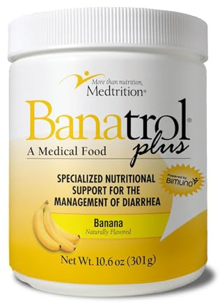 Medtrition Banatrol® Natural Anti-Diarrheal with Prebiotics, Relief from Chronic Diarrhea, IBS, Recurring Diarrhea, Clinically Supported Medical Food, Non-Constipating, 28 Servings (Banana)