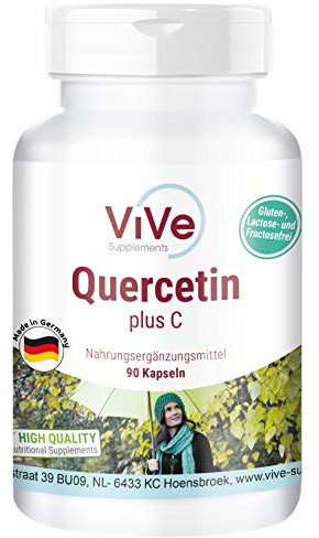 Quercetin mit Vitamin C - 90 Kapseln - Hochdosiert - Vegan | Qualität aus Deutschland von ViVe Supplements