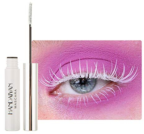 Allbestaye 4D Fiber White Mascara - Colorful, Waterproof, Fine Brush, Long-lasting, Thick & Long Eyelashes (#02 White)
