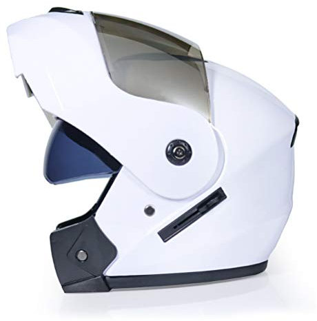 Cascos de Moto modulares de Fibra de Carbono Cascos abatibles con Visera Doble Casco de Moto de Cara Completa de Invierno Winderproof Racing