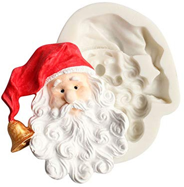 DUBENS Santa Kopf Silikon Mould Weihnachten Kuchen Silikon Traditionellen Santa Claus Fondant Kuchen Form Zucker Dekorieren Kuchen Werkzeuge