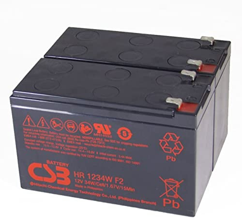 CSB Batería Plomo HR 1234W F2 reemplazo para APC RBC 33 12V 9Ah