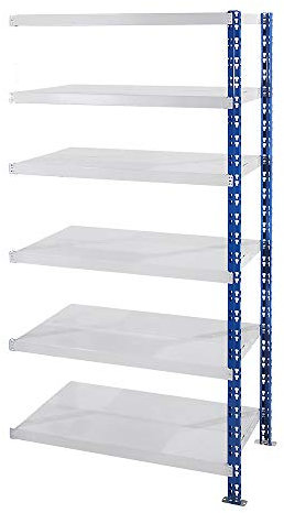 eurokraft | Universal-Steckregal | stabil | Stahlblechböden | HxBxT 1976 x 1025 x 500 mm | Anbauregal