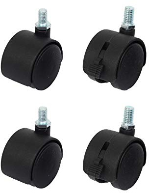 Kippen 1616K2 - Set aus 4 Gelenkrollen 40 mm mit Gewindestift M10 (2 mit Bremse + 2 ohne Bremse)