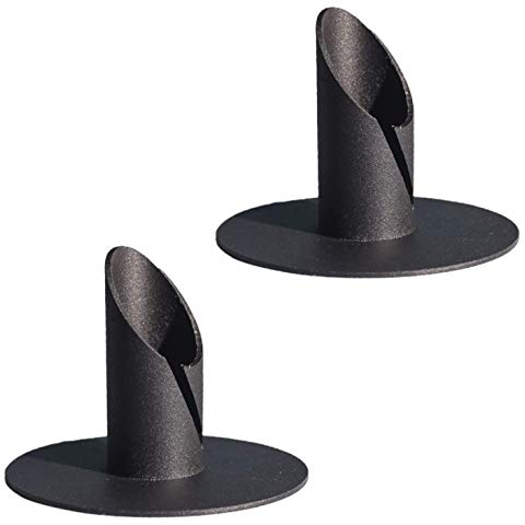 Koomuao Lot de 2 Chandeliers Vintage Bougeoirs de Pilier Noir Candlestick en Fer Forge Porte Bougies pour Anniversaire Mariage Centre de Table Decoration (Noir - 2Pcs)