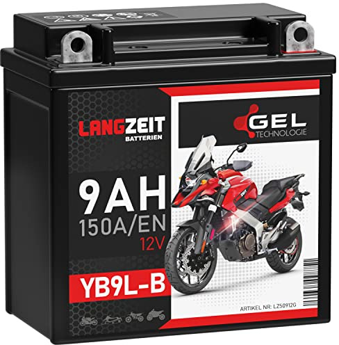 LANGZEIT YB9L-B batteria moto 12V 9Ah GEL YB9L-A2 50912 12N9-3B GEL12-9L-B