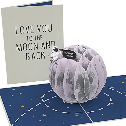 PopLife Love You to the MOON 3D pop up-kort - grattis på födelsedagen, årsdagen, alla hjärtans dag överraskning, bara för att fars dag