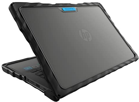 Gumdrop DropTech Laptop Case Fits HP Chromebook 14 G6/G7 (Clamshell). Designed for K-12 Students, Teachers and Classrooms– Drop Tested, Rugged, Shockproof Bumpers for Reliable Device Protection–Black