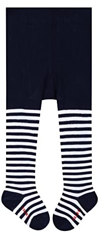 FALKE Stripe B Ti cotone fantasia 1 pezzo, Collant Unisex Bimbi, Blu Marine 6120, 62-68