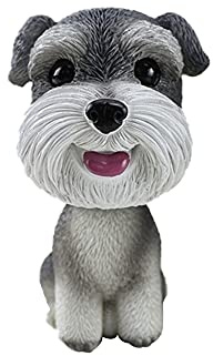 Upxiang Dog Bobblehead Schnauzer Mini Figurine Bobble Head Dogs Car Dash Ornament Cute Shaking Head Nodding Dog Puppy Figurine for Car Vehicle Decoration