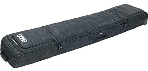 EVOC SNOW GEAR ROLLER Ski- und Snowboardtasche (gepolstert, zusammenfaltbar, für 3-4 Paar Ski oder 2 Snowboards, austauschbare Skate-Rollen, mit Lawinenfach, Größe: L), Schwarz