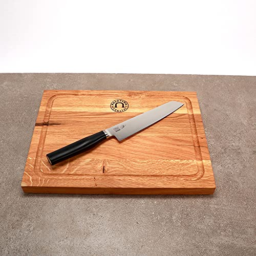 Kai Shun Tim Mälzer Geschenkset,scharfes KAMAGATA Allzweckmesser TMK-0701, 15,5 cm +handgefertigtes XXL-Eichenbrett, 40x30 cm VK: 149,90 €