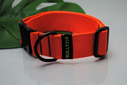 Halsband Nylon 4cm breit Neon-Orange Gr.M-L Rettungshund