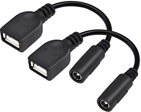 PNGKNYOCN Cable de Alimentación a USB DC 5V, 5,5 x 2,1 mm Hembra para Conversión de Varios DC (Paquete de 2)