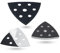 DFS Kit d'accessoires pour ponceuse delta - 3 compartiments - Support de protection - Disque auto-agrippant autocollant de rechange pour plaque abrasive 93 x 93 x 93 mm - 6 trous