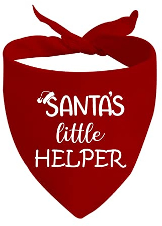 1 Stück Weihnachten Hundehalstuch Santa's Little Helper Over the Collar Hundehalstuch (Santas Little D)