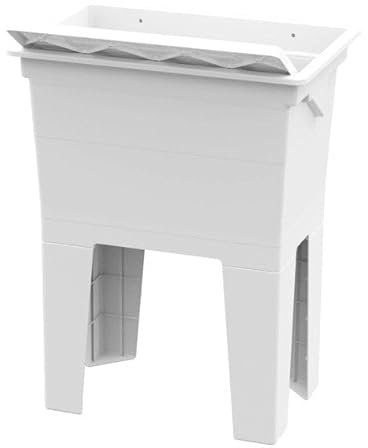 Giordanoshop Mobile Lavatoio 59x40x74 cm Monoblocco in Resina PP Bianco