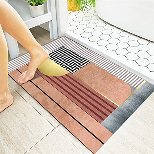 Badezimmerteppich, Badematte Rutschfest, 70x120cm Bad Teppich LäUfer, Duschmatte, Badteppich Badvorleger Rutschfest Waschbar, Antirutschmatte Dusche, Teppich Badezimmer, Bathroom Bath Mat, Rot