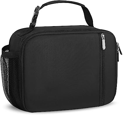 esouler Lonchera para hombre, Porta Almuerzo, Bolsa de Almuerzo Aislada, Duradera, Color Negro