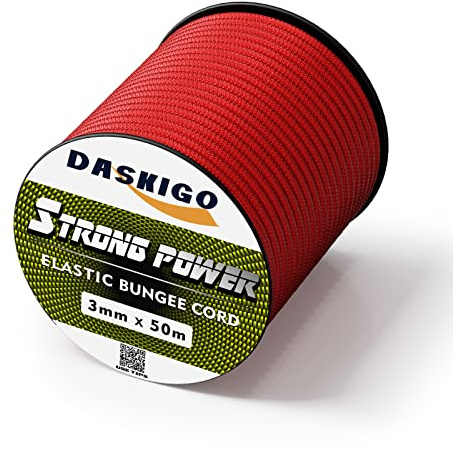 Cavo elastico ammortizzatore elastico, 3 mm x 50 m, rosso