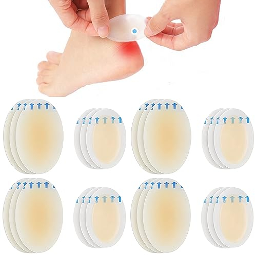 RGZ 24pcs pansements à bulles, pansements hydrocolloïdes, talons, prévention des ampoules pour orteils et doigts, protection du talon et de la peau de protection