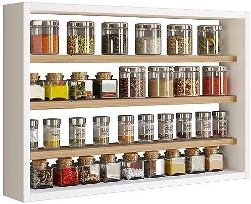 VCM Hängeschrank 60x10x40 cm 4 Fächer Regal Wandschrank Wandmontage | Stauraum für Geschirr, Gewürze und Vorräte - Küche und Wohnbereich - für Paare - Holzwerkstoff, pflegeleichte Oberfläche