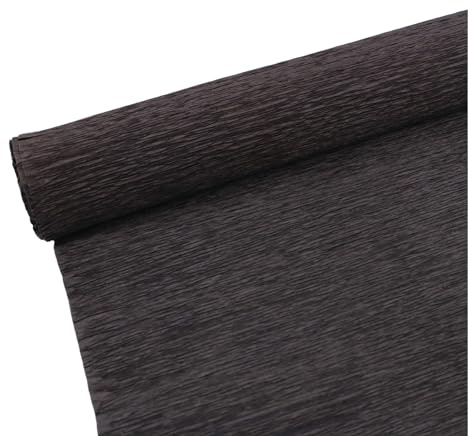 70 g premium crepe pappersrulle för blomtillverkning vit grön rosa crepe pappersark streamer, 25,4 cm bredd, 2,4 m längd (svart)