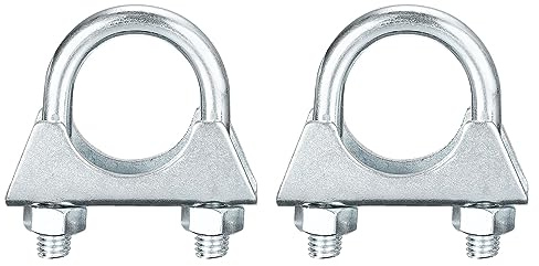 sourcing map Muffler U-Bolt Clamps for 25mm(1) Diameter Exhaust Tail Pipe, 2pcs Exhaust U Clamp Saddle Type U-Bolt Clamps