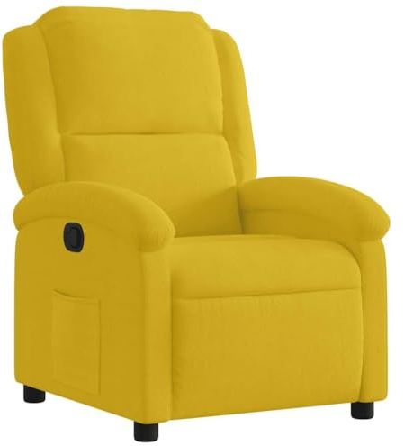 vidaXL Poltrona Reclinabile Gialla in Velluto, poltrona reclinabile, poltrona elettrica, poltrona singola, poltrona reclinante, poltrona