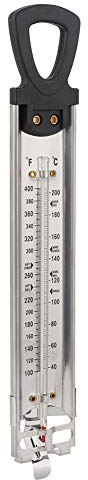 Uadme Termómetro Azúcar, Termómetro Cocina Acero Inoxidable Aceite Termómetro con Fahrenheit Celsius ℉/℃ Pantalla Doble Escala Termómetro Colgante para Salsa Caramelo Cocina Aceite Mermelada Barbacoa