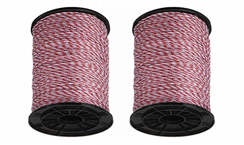 TsoLay 2X Draht mit Extrem Niedrigem Widerstand 500M Elektrozaun Elektroseil für Schweine Pferde Vieh Schaf Tier Zaun