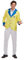 HENBRANDT Adult Men’s Holiday Camp Yellow Jacket Fancy Dress Halloween Costume Stag Do 1980s Yellowcoat Holiday Rep Fun Novelty Dress Up Outfit One Size Mens Fancy Dress Costume