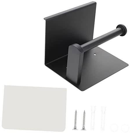 Amosfun Toilettenpapierspender Wandhalterung Kein Loch Schwarz Für Gäste-Badezimmer